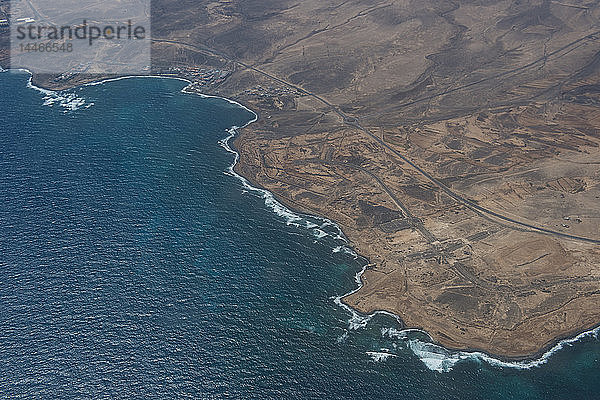 Spanien  Kanarische Inseln  Fuerteventura  Luftaufnahme der Küstenlinie
