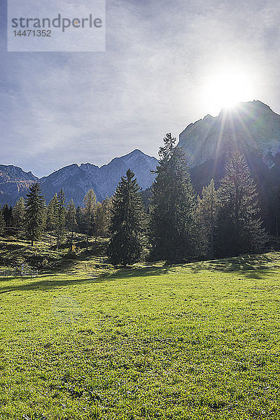 Deutschland  Bayern  Garmisch-Partenkirchen  Grainau  Wettersteingebirge im Herbst