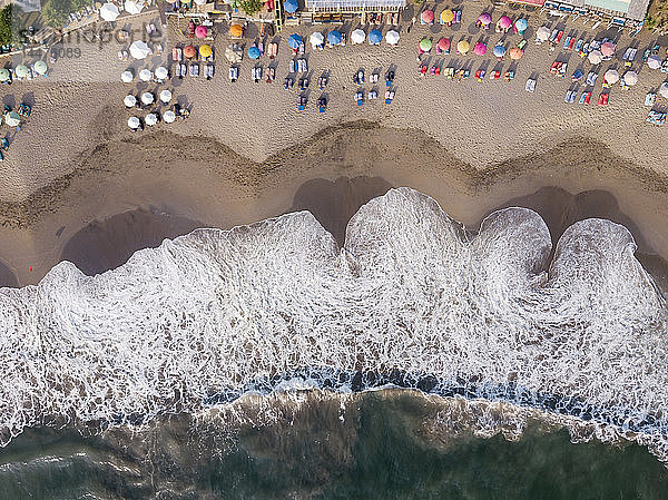 Indonesien  Bali  Luftaufnahme des Strandes von Berawa