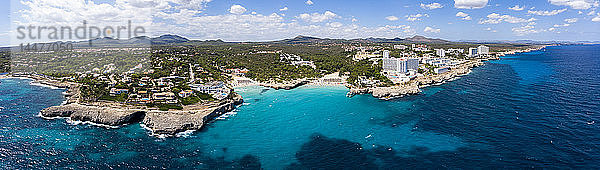 Spanien  Balearen  Mallorca  Porto Colom  Luftaufnahme von Cala Tropicana und Cala Domingo