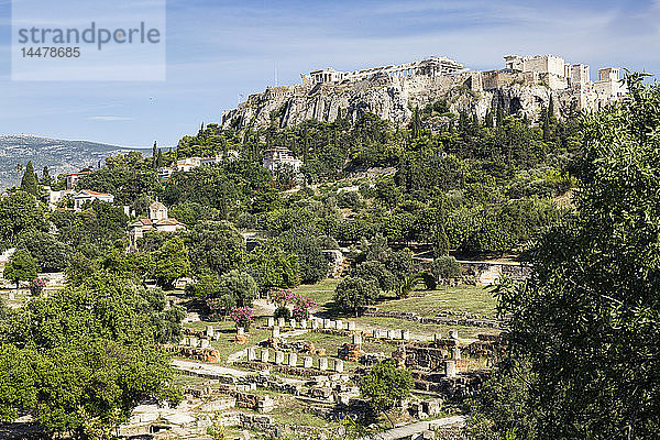 Griechenland  Athen  Blick von der antiken Agora zur Akropolis