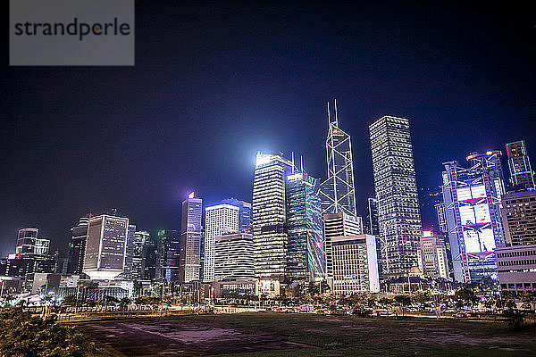 Hongkong  Zentral  Stadtbild bei Nacht