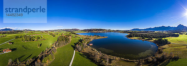 Deutschland  Bayern  Ostallgäu  Region Füssen  Hopfen am See  Luftaufnahme Hopfensee