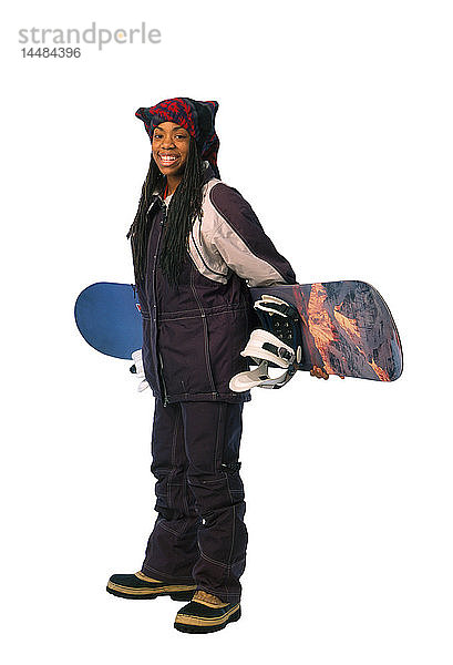 Mädchen mit Snowboard