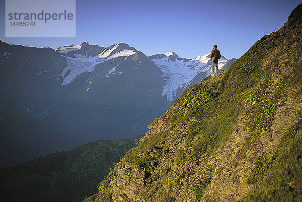 Wanderer Ansichten Chugach Mtns & Hängende Gletscher Alaska