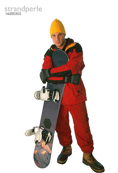 Mann mit Snowboard