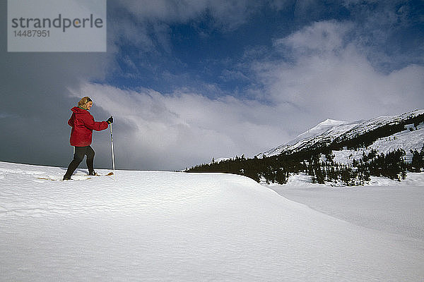 Showshoeing Turnagain Pass Southcentral AK Winterlandschaft