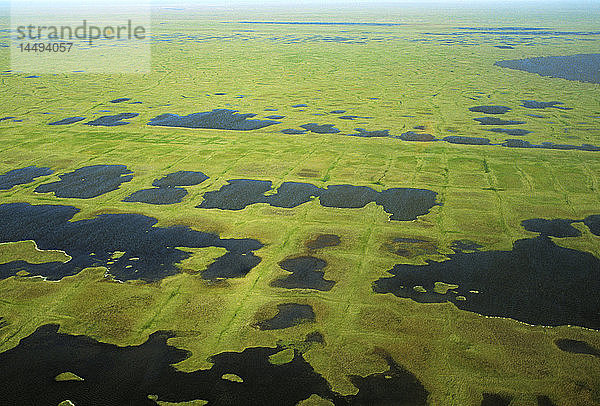 Luftaufnahme der Tundra-Landschaft