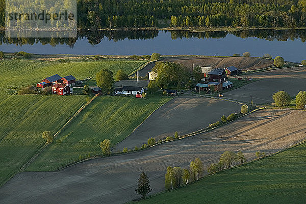 Landwirtschaftliche Landschaft  Luftaufnahme  Schweden.