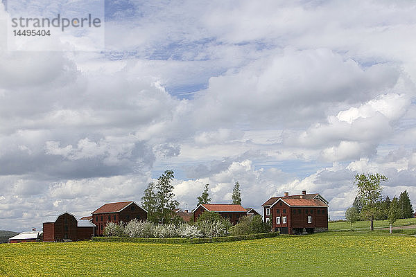 Häuser und Felder  Schweden.