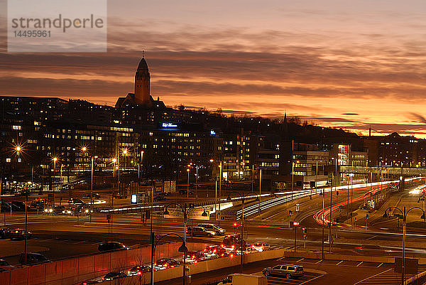 Ansicht von Göteborg bei Nacht  Schweden.