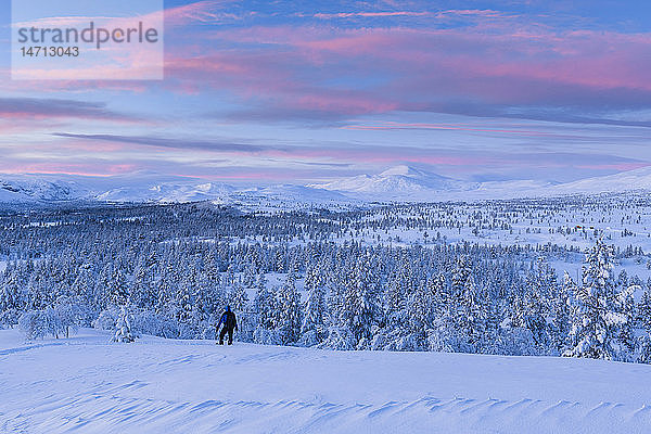 Winterlandschaft bei Sonnenuntergang