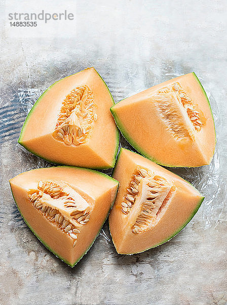 Cantaloupe-Melonen-Scheiben