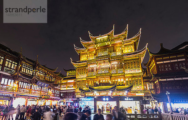 Yixiulou im Yu-Garten bei Nacht  Shanghai  China