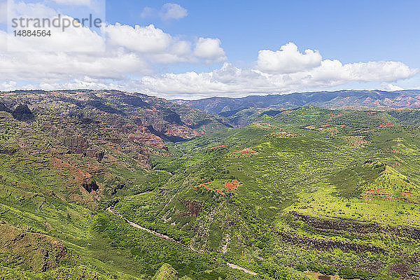 USA  Hawaii  Kaua'i  Waimea Canyon State Park  Blick auf Waimea Canyon  Waimea Graben  Mokihana-Tal und Nihoa Gulch