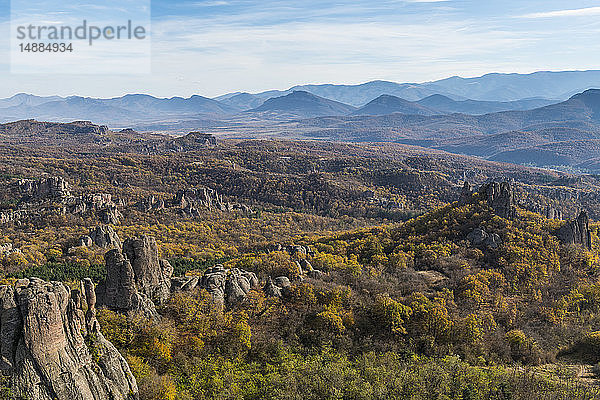Kaleto Rock Fortress  Blick über die Felsformationen  Belogradchik  Bulgarien