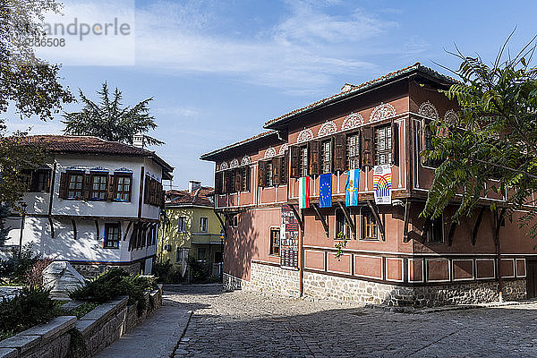 Gepflasterte Straßen in der Altstadt  Plovdiv  Bulgarien