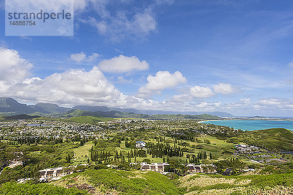USA  Hawaii  Oahu  Kailua  Blick vom Lanikai Pillbox Trail  Kaiwa Ridge Trail