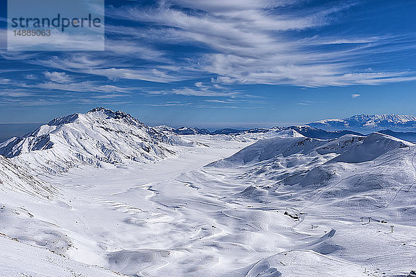 Italien  Abruzzen  Gran Sasso e Monti della Laga  Hochebene des Campo Imperatore im Winter