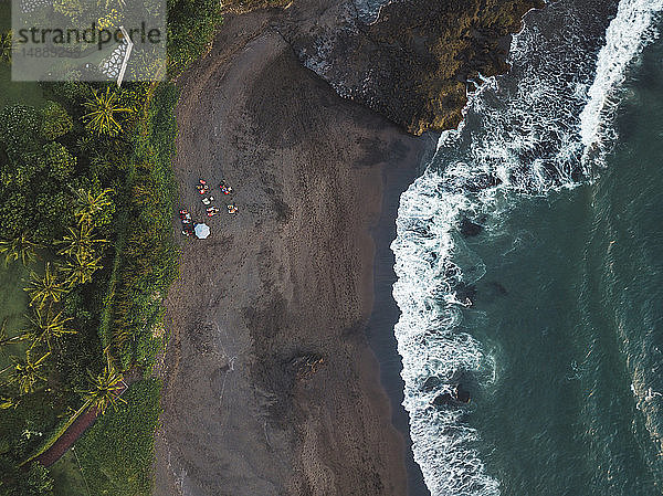 Indonesien  Bali  Luftaufnahme des Strandes von Pererenan