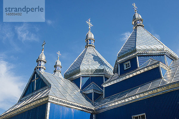 Blaue Holzkirche  nahe Buchach  Ukraine