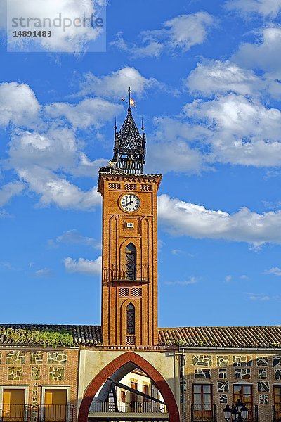 Reloj de la Villa  Plaza del Navarro  Provinz Toledo  Spanien  Europa