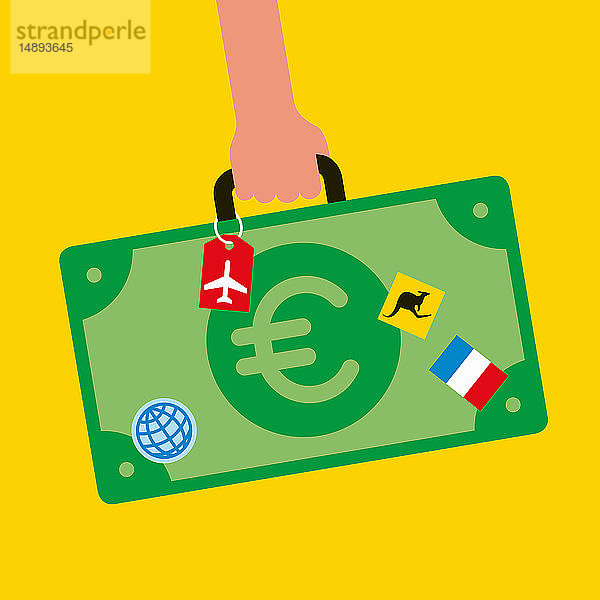 Euro-Koffer mit Reiseaufklebern