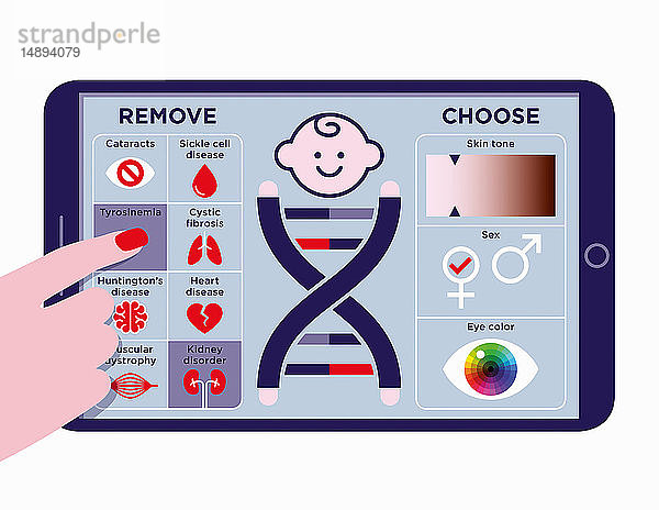 Mobile App zur Auswahl von Designer-Baby-Eigenschaften