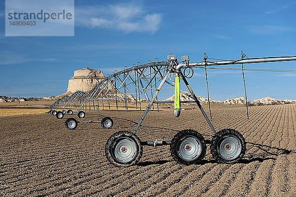 Pivot-System in der Nähe des Scotts Bluff National Monument im Westen Nebraskas; Scottsbluff  Nebraska  Vereinigte Staaten von Amerika