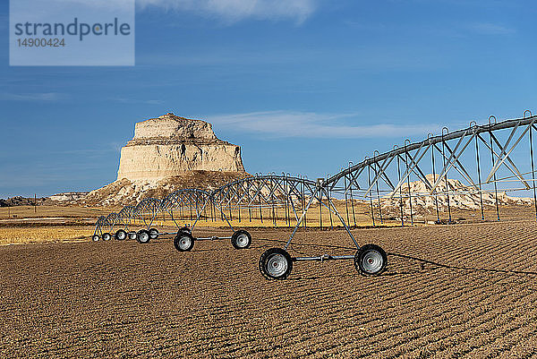 Pivot-System in der Nähe des Scotts Bluff National Monument im Westen Nebraskas; Scottsbluff  Nebraska  Vereinigte Staaten von Amerika