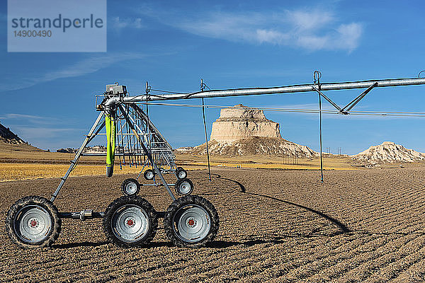 Pivot-System in der Nähe des Scotts Bluff National Monument im Westen Nebraskas; Scottsbluff  Nebraska  Vereinigte Staaten von Amerika