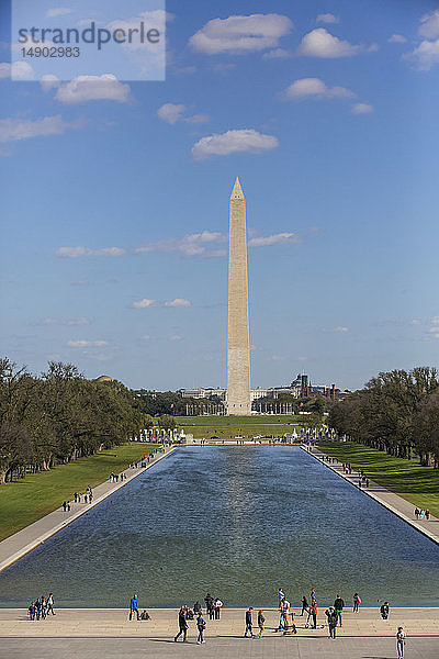 Washington Monument vom Lincoln Monument aus gesehen; Washington D.C.  Vereinigte Staaten von Amerika