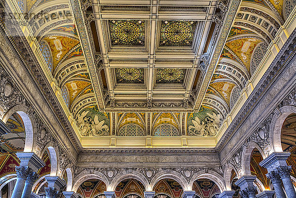 Decke und Wände  Library of Congress; Washington D.C.  Vereinigte Staaten von Amerika