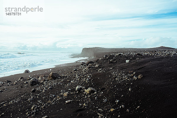 Schwarzer Strand  Sólheimasandur  Vík  Eyjafjardarsysla  Island