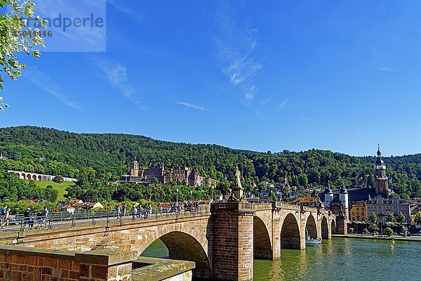 Alte Brücke  Heidelberg  Baden Württemberg  Deutschland  Europa