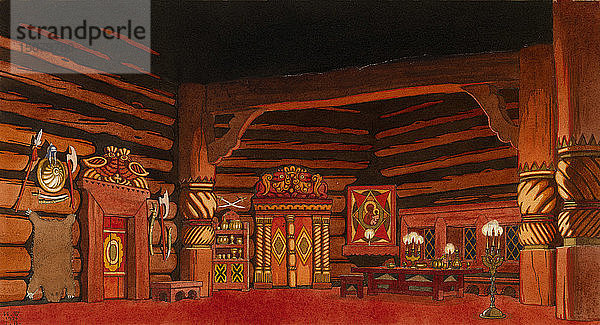 Bühnenbild für die Oper Die Zarenbraut von N. Rimski-Korsakow  1930.