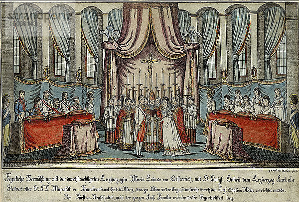 Marie-Louise heiratet Napoleon in Wien in Vertretung von Erzherzog Karl  18 Künstler: Loeschenkohl  Johann Hieronymus (1753-1807)