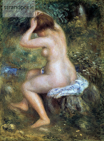 Eine Badende   1885-1890. Künstler: Pierre-Auguste Renoir