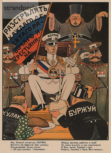 Admiral Koltschak  1919. Künstler: Deni (Denisov)  Viktor Nikolaevich (1893-1946)