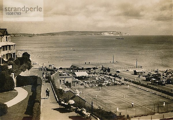 Bandstand & Tennnis Courts  Shanklin  I.W.   um 1920. Schöpfer: Unbekannt.