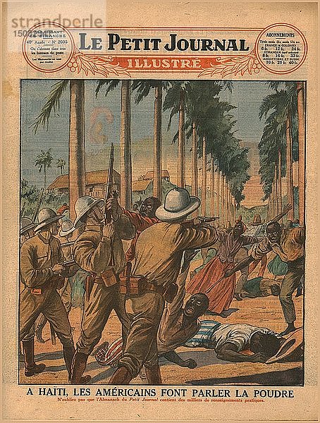 In Haiti lassen die Amerikaner das Schießpulver sprechen  1929. Schöpfer: Unbekannt.