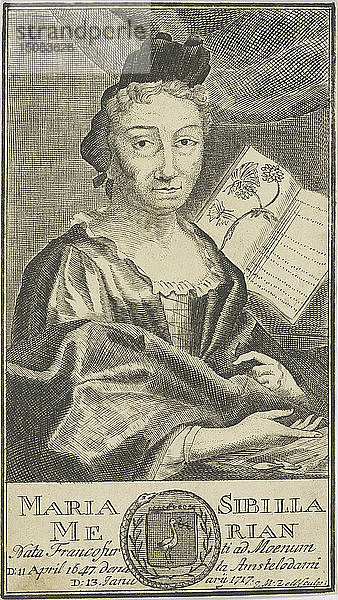 Porträt von Maria Sibylla Merian (1647-1717)  1755. Schöpfer: Anonym.
