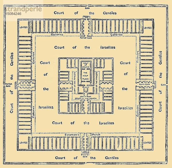 Grundriss des Salomonischen Tempels   1890. Schöpfer: Unbekannt.