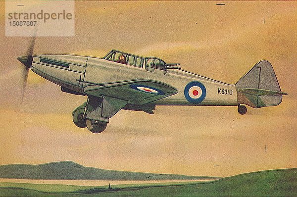 Boulton Paul 'Defiant' Jagd-Eindecker'  um 1944. Schöpfer: Unbekannt.