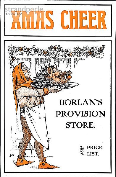 Weihnachtsstimmung - Borlan's Proviantladen   1909. Schöpfer: Unbekannt.
