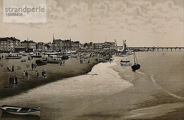 Der Strand von Yarmouth   um 1880. Schöpfer: Unbekannt.