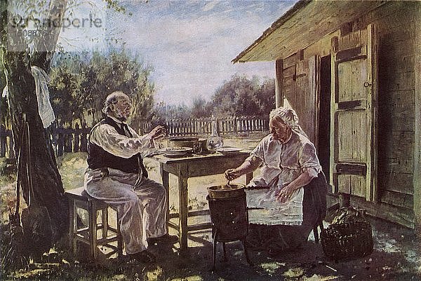 Marmeladekochen   1876  (1965). Schöpfer: Vladimir Makovsky.