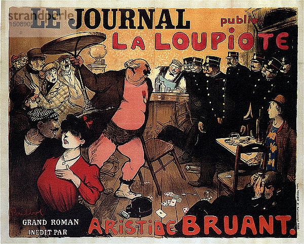 Le Journal veröffentlicht La Loupiote  Grand roman par Aristide Bruant  1908. Künstler: Poulbot  Francisque (1879-1946)