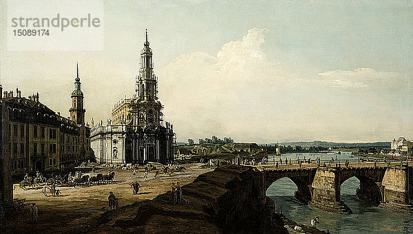 Dresden vom linken Elbufer aus gesehen  1748.