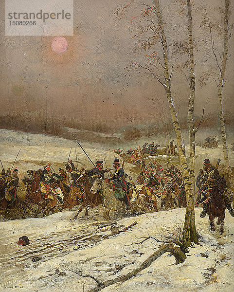 Kosaken greifen eine Schwadron der Ehrengarde an  um 1910. Künstler: Detaille  Édouard (1848-1912)